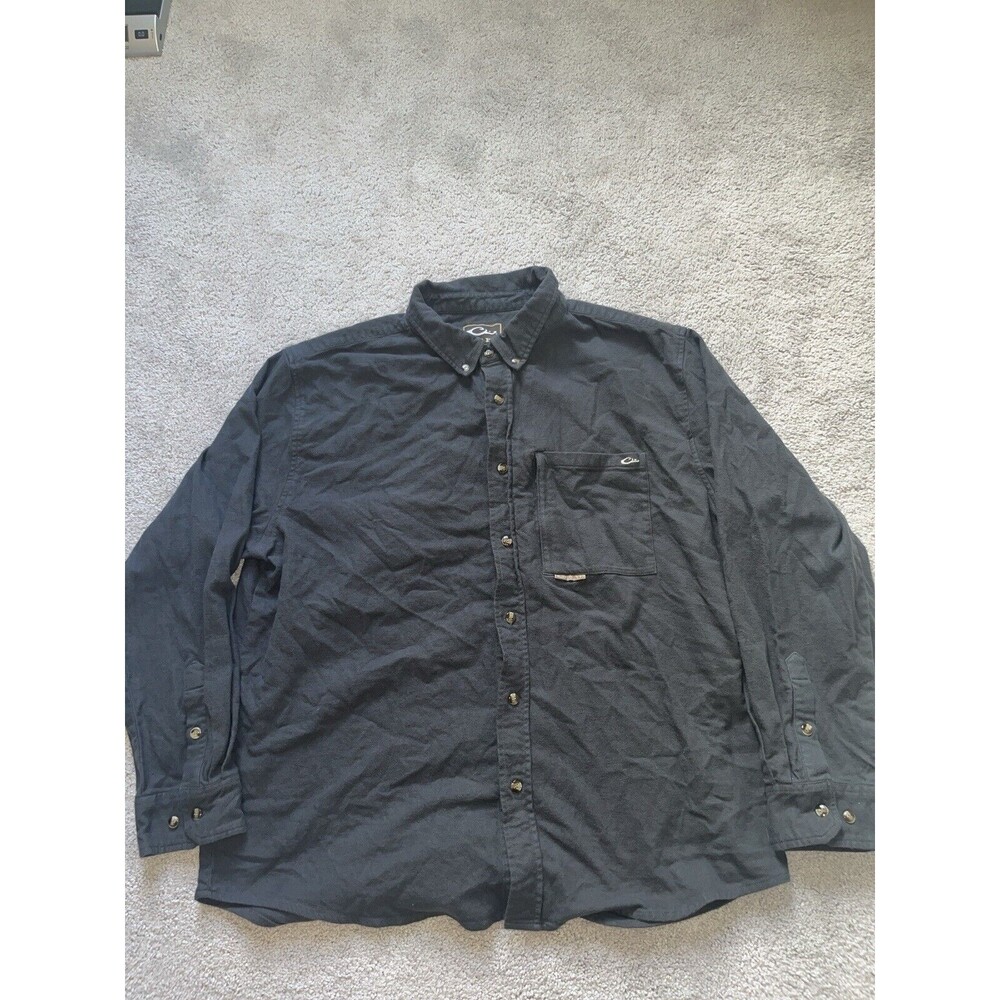Drake Clothing Co Men’s Sz 2XL  Blue Twill Shirt Heavy Oversized
